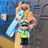 Chaveiro de Boneco Policial de Trânsito Desenho Animado Urso Bombeiro Pingente de Bolsa Carro Máquina de Garra Pequeno Presente Atacado