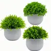 Combinación Semiesférica de Plantas Verdes Artificiales para Decoración del Hogar, Pequeños Adornos Florales, Macetas Pequeñas de Flores Falsas de Plástico, Flores de Bonsái Pequeñas