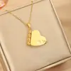 Collar Original Corazón Libro Cruzado Más Vendido Transfronterizo Carta de Amor Abrible Grabado Acero de Titanio Cadena para Suéter Cadena para Clavícula