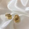 Pendientes de Zirconia de Lujo Ligero Simples de Estilo Nicho Coreano Versátiles para el Trabajo Diario Diseño de Nicho Pendientes
