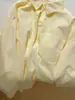 Camisa de Algodón Puro Color Amarillo Leche Estilo Coreano Missmar para Mujer Otoño Nueva Casual Holgada de Manga Larga