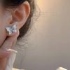 Bailando ~ aretes de botón de mariposa de cristal elegante de lujo ligero de alta gama para mujer ins nicho aretes exquisitos 2023 Nuevo