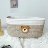 Cesta de Armazenamento de Lanches Fofa Tecida com Corda de Algodão Caixa Criativa para Armazenamento de Controles Remotos de Mesa em Casa Cesta de Armazenamento de Cabeceira