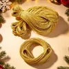 Venta directa de fábrica: Cuerdas para colgar de Navidad, cordones para etiquetas, hilo dorado, cordón redondo de 8 hebras, sin núcleo, no elástico, cordón para empaquetar, colores dorado y plateado, 1 mm
