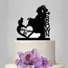 Acrílico Nombre Personalizado Tarjeta para Pastel de Boda Inserto para Pastel de Pareja y Gato Decoración de Pastel Carta de Amor