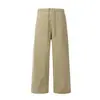 Calça Wide Leg com Cintura Elástica Retro Yongfang para Mulheres, Marca Moderna, Calça Casual Solta com Caimento, Versátil Cor Sólida Calça Longa de Trabalho Reta