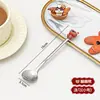 Cuchara mezcladora de café de alto valor, tenedor de postre, tenedor de frutas de dibujos animados creativos, juego de caja de regalo transfronterizo, vajilla de Navidad 316