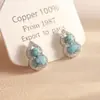 Llenos de Bendiciones~Aretes de Calabaza Turquesa Nuevos Aretes con Diseño de Nicho Chinoiserie Aretes Versátiles de Alta Gama