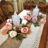 Velas de Folha de Bordo Rosa de Duas Cores, Guirlanda de Flores Artificiais, Atmosfera Romântica, Casamento, Decoração de Casa, Mesa de Natal, Enfeites de Quarto