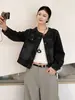 Jaqueta Jeans Casual Fashion Gola Redonda para Mulheres 2026 Primavera e Outono Novo Estilo Coreano Curta Solta Versátil Top