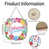 Nuevas Decoraciones de Pascua Transfronterizas: Letreros Colgantes para Puerta Principal, Coronas de Madera con Forma de Huevo para Porche de Granja Festivo, Adornos de Madera