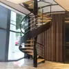 Escada em Espiral de Aço e Madeira Completa Interna Ferro Forjado Loft Villa Multi-andares Duplex Sótão Escada Simples DIY