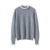 Suéter de Cashmere para Mulheres 100% Cashmere Puro Outono/Inverno Novo Estilo Gola Alta Manga Longa com Babados Suéter Básico de Malha Fashion