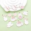 Ventas Calientes Transfronterizas Nuevo Colgante de Aleación con Goteo de Aceite Blanco Serie Conejo Accesorios de Joyería DIY para Pulsera Collar