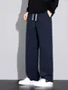 Calça Casual de Tricô Twill com Caimento Outono e Inverno Novo À Prova de Vento Quente Amiga da Pele Macia Reta Resistente a Arranhões Crocante Calça Masculina