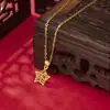 Collar de Plata de Ley S925 Red de Sueños Tejida Estrella de Cinco Puntas para Mujer Piezas de Flor de Coche Colgante de Estrella Tejido a Mano Cadena para Clavícula Moda Nacional