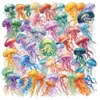 50 Piezas de Creativos Stickers Transparentes de Mascotas con Graffiti de Vida Marina y Peces, Cuaderno DIY, Funda de Teléfono, Regalo Impermeable