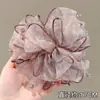Goma para el pelo de red extra grande con lazo para mujer, sujetador de moño elegante de alta gama, accesorio para el pelo moderno y a la moda