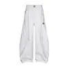 Calça Sabre Casual Retrô Americana com Cintura Elástica e Cadarço para Homens e Mulheres Esportiva Oversize Hip-Hop Reta de Perna Larga