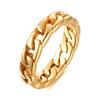 Anillo de cadena de acero inoxidable fundido para dedo índice de celebridad de internet, soporte vacío para joyería transfronteriza, anillo para dedo índice femenino, dorado, europeo y americano, RC-470