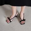 Elegantes y Bonitas Sandalias de Tacón de Aguja para Usar Afuera, Zapatos Nuevos de Tacón Alto, Moño Estilo Europeo, Estilo Princesa de Verano, Punta Cuadrada, Versátiles