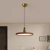 Lámpara Colgante Inteligente Estilo Crema Francesa para Restaurante, Forma de OVNI Japonesa Creativa con Brazo Oscilante Espectro Completo Protección Ocular Luz para Comedor