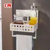 KM 5211 caja de almacenamiento magnética cesta de almacenamiento lateral para refrigerador pasta sin costuras sin perforaciones estante de almacenamiento de pared para cocina