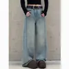 Jeans Feminino Claro 2025 Primavera/Verão Novos Calças Retas de Cintura Alta Wide Leg Casuais Emagrecedoras Jeans de Comprimento Total Preto Outras Cores