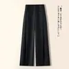 Calça Feminina Cor Sólida Outono/Inverno Mais Vendida 2026 Novo Estilo Cinto Calça de Pernas Largas de Inverno Temperamento Elegante Calça Casual Cintura Alta