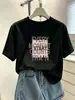 Camiseta de algodón puro para mujer, cuello redondo, manga corta, nueva moda 2026, casual, elegante, rejuvenecedora, color café, para verano