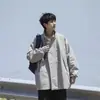 Nova Jaqueta de Outono Moda Masculina Versátil Conjunto de Baseball Hip-hop Jaqueta Solta Explosão Grande Jaqueta de Gola Redonda