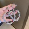 Pendientes de Corazón Tachonados con Diamantes de Personalidad Exagerada, Moda Ins Europea y Americana, Lujo Ligero, Pendientes de Nicho de Alta Gama para Mujer