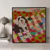 Pintura Decorativa Floral Colorida para Entrada Pintura de Pared para Dormitorio con Dopamina Pintura de Fondo para Hotel y Casa de Huéspedes Pintura Personalizada de Piso a Techo para Sala de Estar