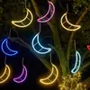 Luces LED Flexibles para Exteriores, Forma de Estrella y Luna, Estrella de Cinco Puntas Luces para Árboles de Vacaciones en Exteriores, Iluminación de Calle para Zonas Escénicas