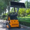 Cargadora compacta de orugas HT320, motor de gasolina, hidráulica, mini carretilla elevadora, cargadora para plantación en jardines, perforación
