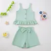 Nuevo Elegante Conjunto de Ropa para Bebés Niñas, Ropa Fresca de Verano para Bebés de 0 a 3 Años, Conjunto de Dos Piezas Delgado de Verano para Niñas
