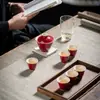 Juego de Té Negro Estilo Dinastías Tang y Song, Juego en Caja Roja de Cerámica para Regalo, Adecuado para Souvenirs, Negocios y Uso Doméstico
