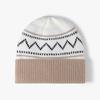 Gorro de Punto a Rayas Bloque de Color para Mujer, Invierno Exterior Engrosado con Forro de Felpa, Transfronterizo a Prueba de Frío, Cálido, Casual, Versátil, Gorro de Lana