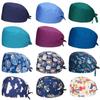 Gorro Quirúrgico Estampado Gorro de Enfermera Moderno Lindo Más Toalla para el Sudor Transpirable Gorro de Trabajo Gorro Antipolvo Doctor Salón de Belleza