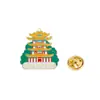 Broche de Atracción Turística Cultural y Creativa Original de Wuhan Puente del Río Yangtsé Torre de la Grulla Amarilla Insignia de Gota de Aceite de Aleación Periférica de Recuerdo