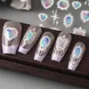 Beleza Total Transfronteiriça Novos Adesivos de Nail Art Estilo Palácio Retrô Espelho Mágico Imitação de Gema Adesivos de Unha Laço