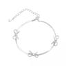 Pulseira de Prata de Lei S925 Osso de Cobra Laço Corrente Lâmina Feminina Design de Nicho Doce Luxo Leve Simples Joia de Mão