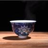 Taza de Té de Cerámica Azul Ciruela Hielo y Blanco Juego de Té Kung Fu Hecho a Mano Retro Tazón Cubierto Loto de Hielo Maestro Taza de Té Personal Venta al por Mayor