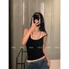 Hong Kong estilo quente menina verde camisole mulheres sexy versátil design único top nicho chique outerwear camisa pequena