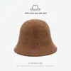 Chapéu de Pescador Outono e Inverno para Mulheres, Chapéu Bucket Espesso e Quente que Faz o Rosto Parecer Menor, Chapéu de Tricô de Inverno Moderno com um Toque de Luxo