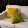 Almohada Cuadrada Bordada de Terciopelo de Nieve para Sala de Estar Sofá de Caoba Cojín Bordado Almohada Lumbar Grande de 55cm