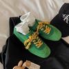 Zapatillas de Entrenamiento Gat de Cuero Genuino 2025 Casual Versátil Retro con Cordones Plateadas para Mujer que Aumentan la Altura con Suelas Gruesas