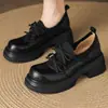 2026 Novo Estilo Mocassins com Laço, Solado Grosso, Bico Redondo e Salto Bloco para Mulheres, Moda de Nicho, para Ir ao Trabalho, Casuais, Elegantes, Sapatos de Couro