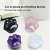 Cristal Natural Piedra Semipreciosa Cristal Alivio del Estrés Tallado Pata de Gato Linda Pata de Oso Adorno Decoración Creativa Accesorio Regalo