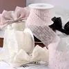 Diadema de Textil Nieve Cuadros Flocado Prensado en Bordes Accesorios para el Cabello Lazo de Corbata DIY Ramo Caja de Regalo Correa de Embalaje